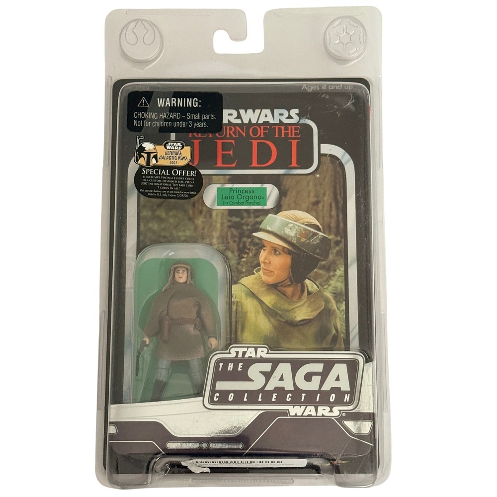 Star Wars Saga Collection Princess Leia Combat Ponchoβ 2007 MOC w Protector